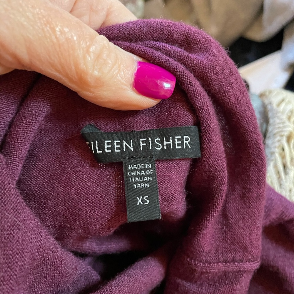 Eileen Fisher Purple Turtleneck Sweater - Picture 7 of 8